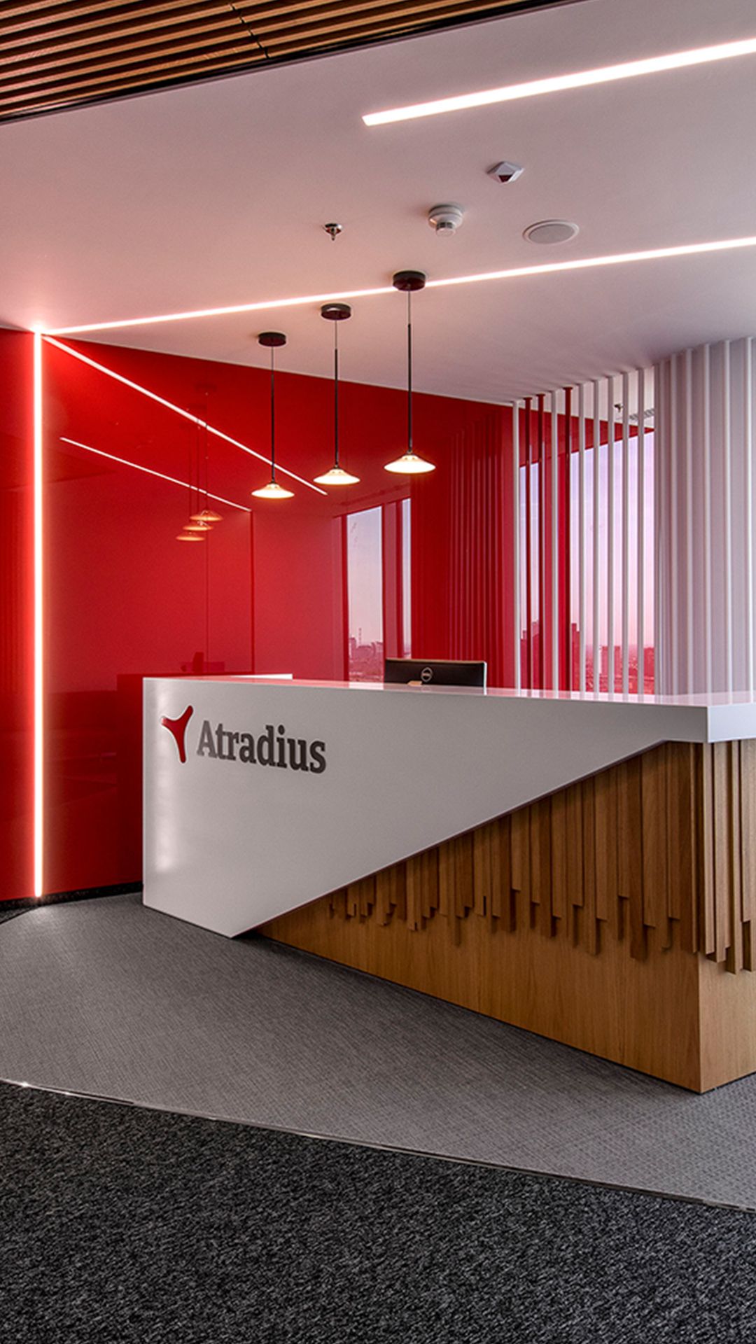 Kreativa - interior design of the Atradius office in Warsaw, reception