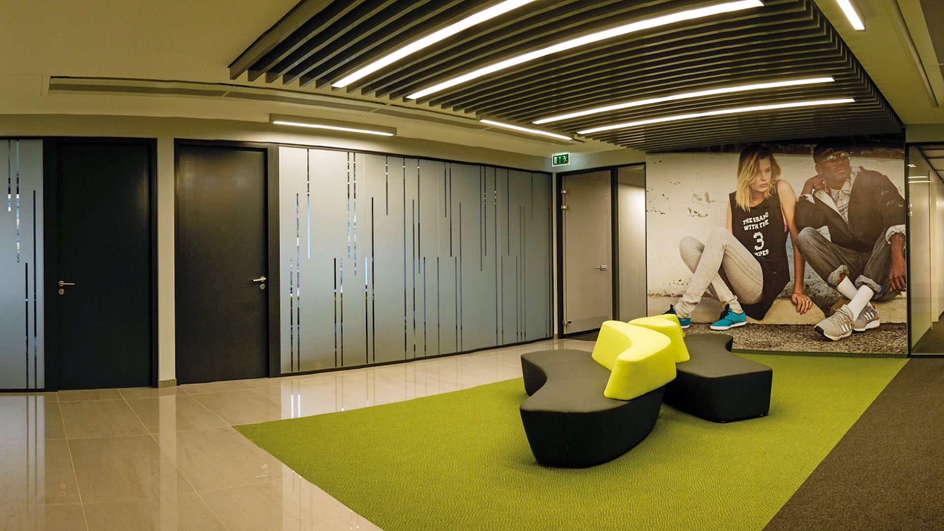 Kreativa - interior design for the Adidas office in Warsaw, hall